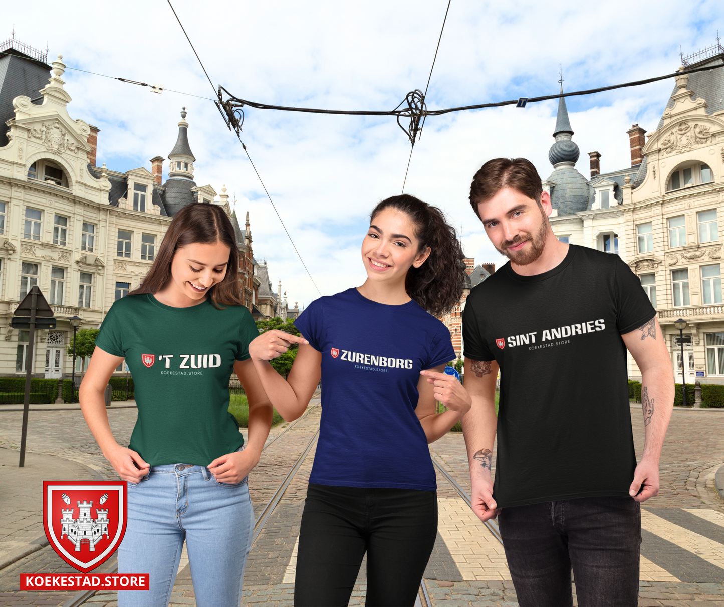 Premium T-Shirt - Zurenborg wijk - 100 % Biokatoen Unisex
