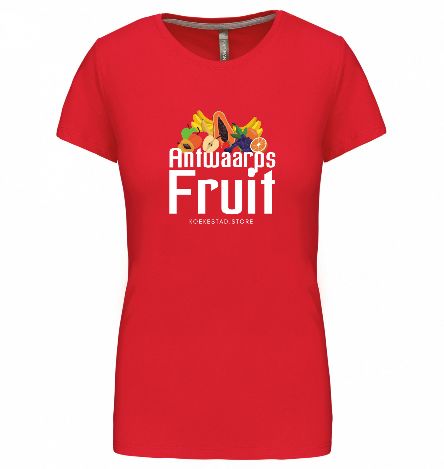Premium Dames T-Shirt Antwaarps Fruit - 100 % Biokatoen