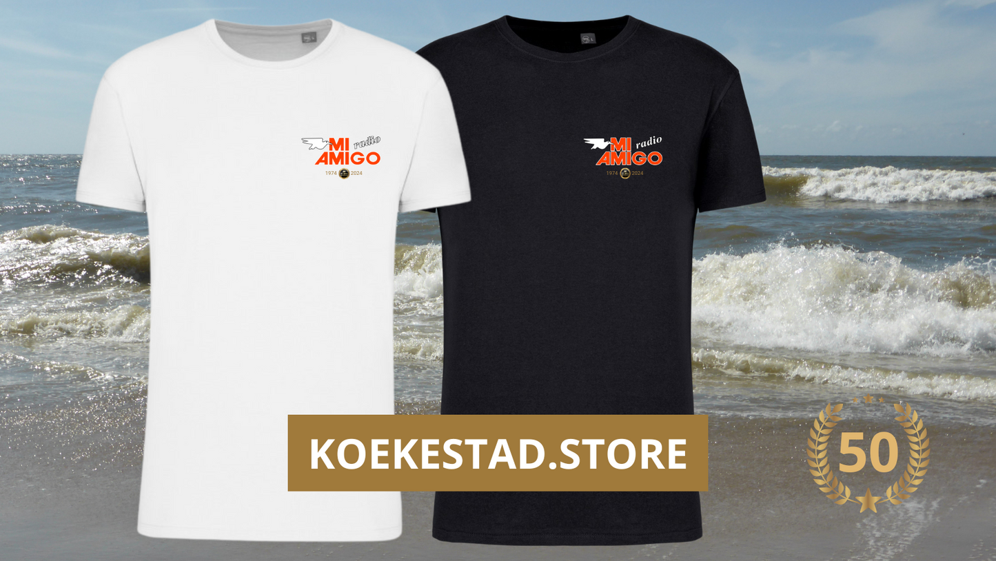 50 Jaar Mi Amigo Radio t-shirt klein logo