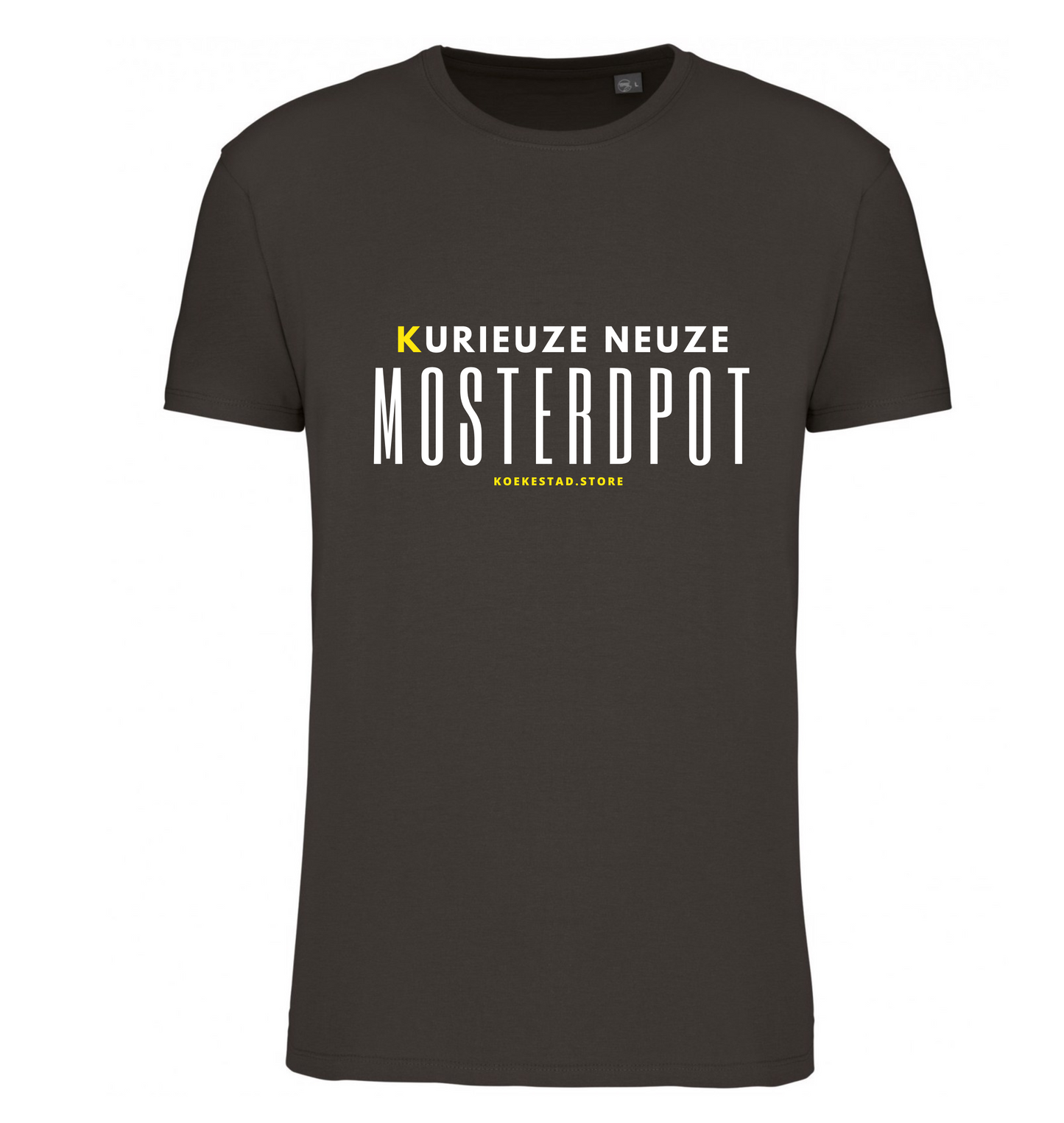 Premium T-Shirt - Mosterdpot - 100 % Biokatoen Unisex
