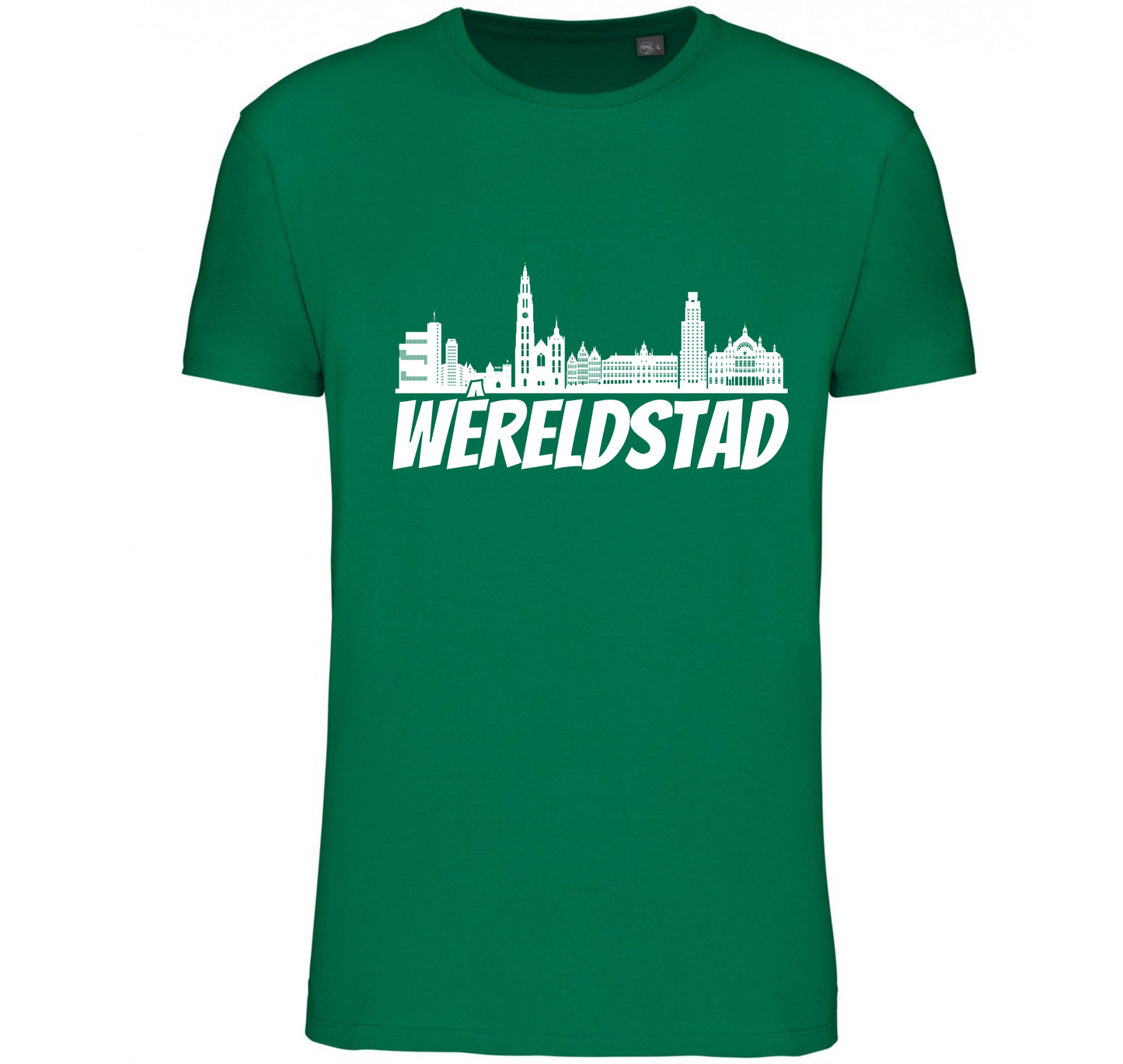 Premium T-shirt Wêreldstad - 100% Biokatoen