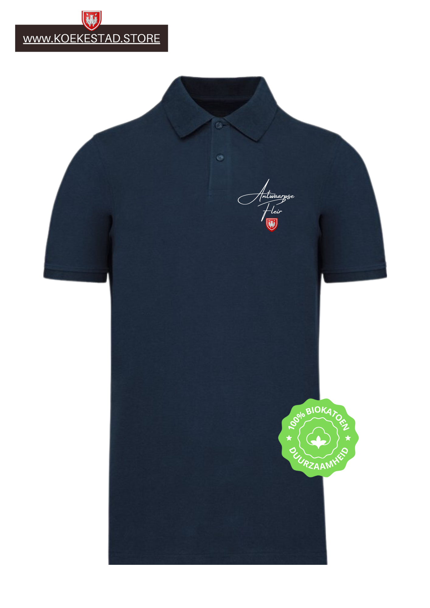 Kopie van Stijlvolle "Premium A-Town Wear" Polo - Biokatoen - Antwaarpse Fleir