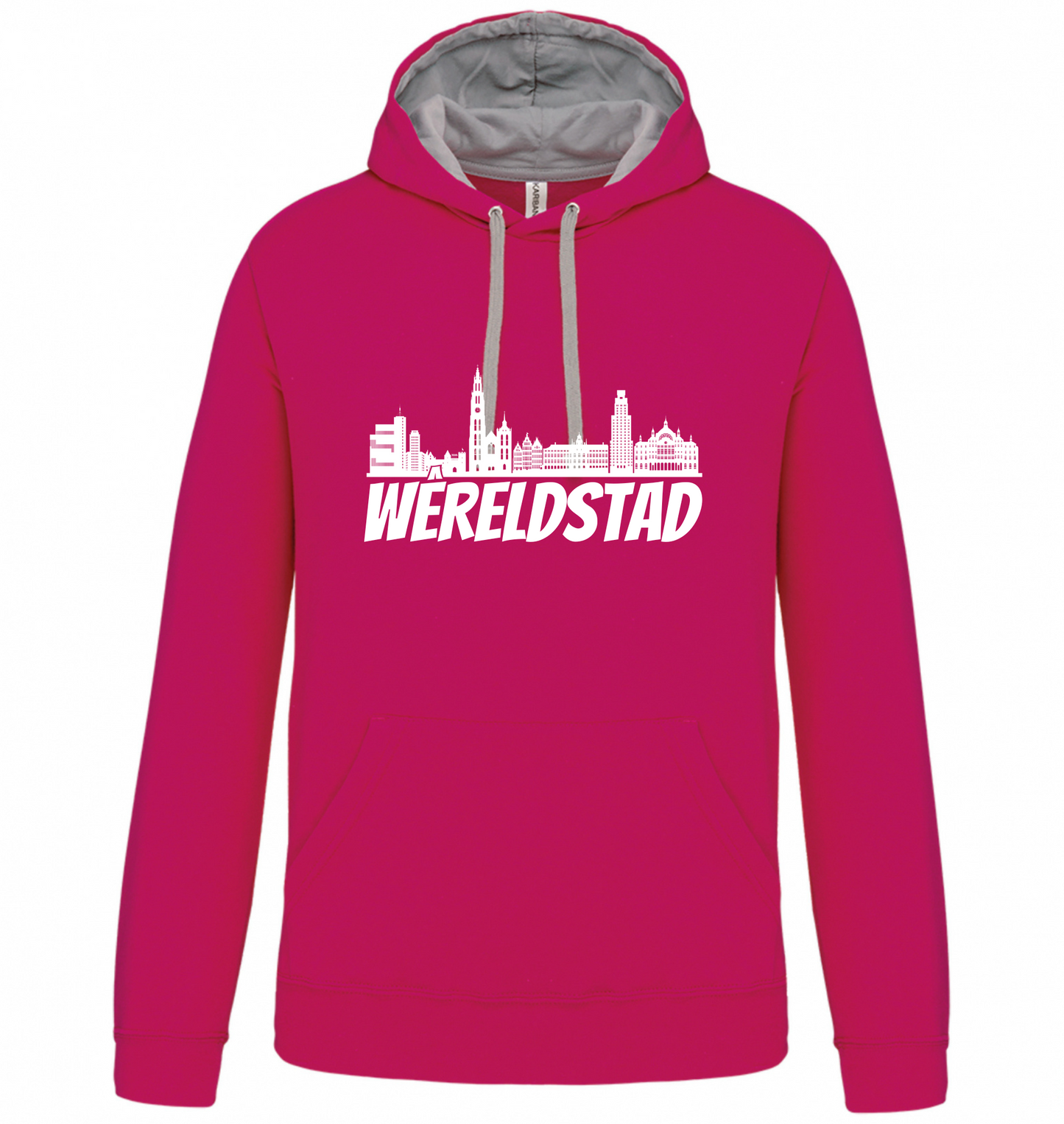 Hoodie Wêreldstad aubergine - Antwerp Skyline