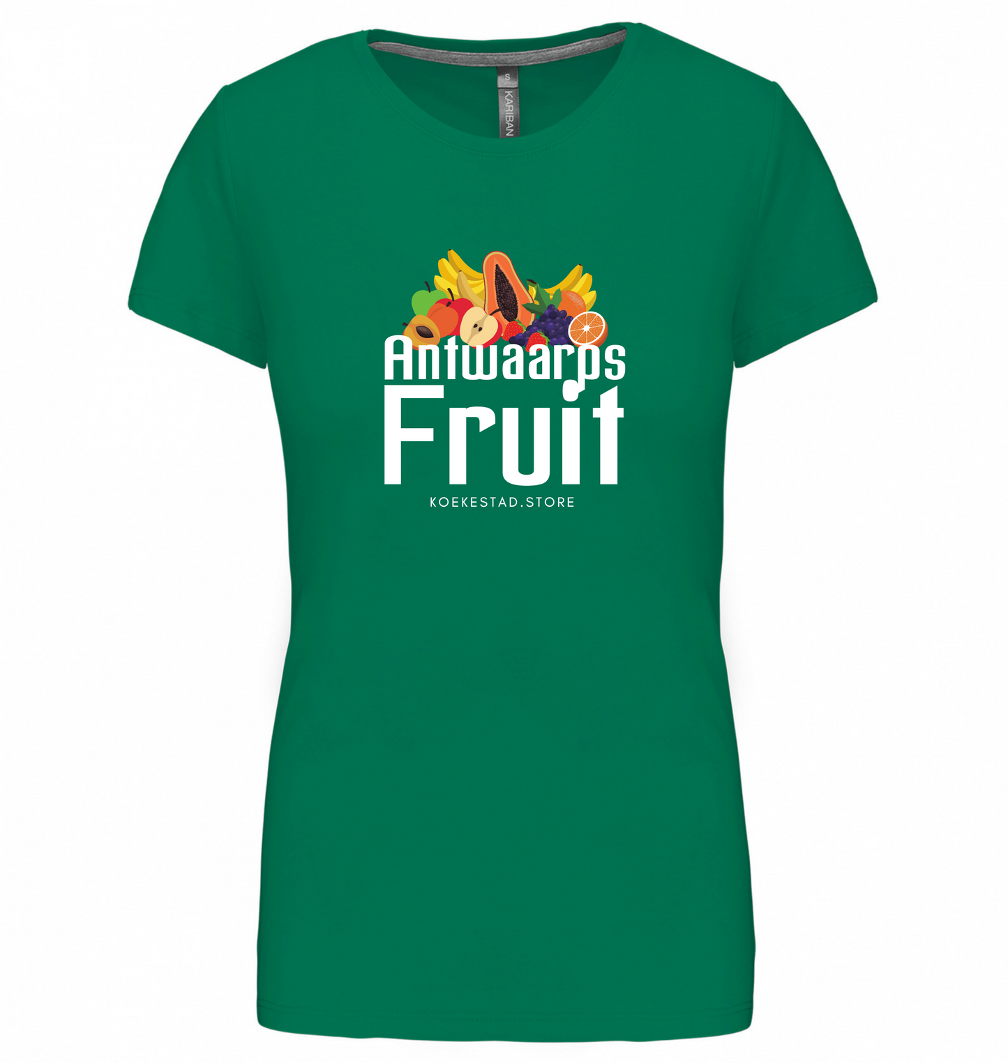 Premium Dames T-Shirt Antwaarps Fruit - 100 % Biokatoen