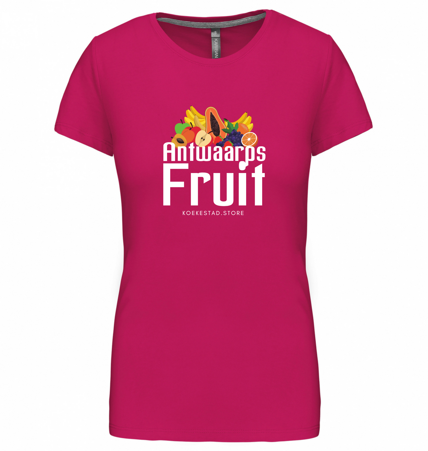 Premium Dames T-Shirt Antwaarps Fruit - 100 % Biokatoen
