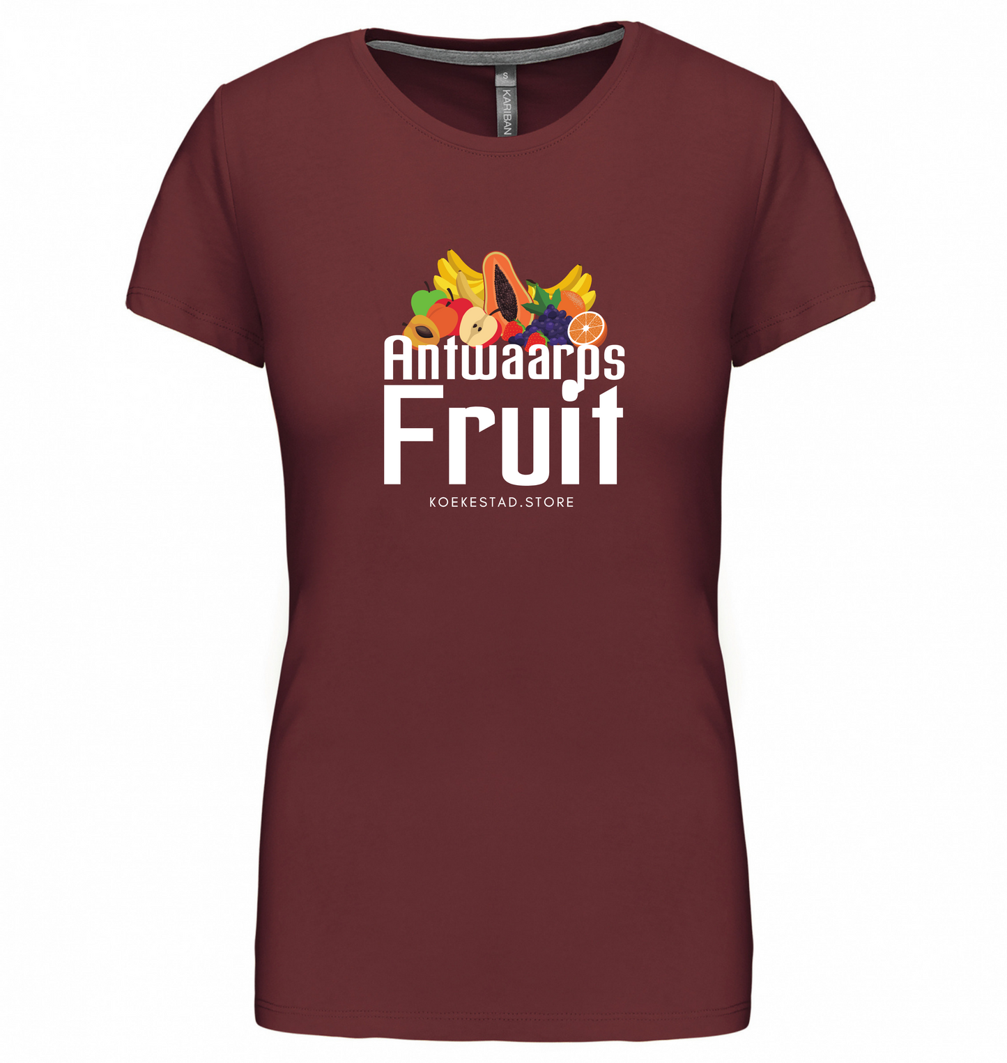 Premium Dames T-Shirt Antwaarps Fruit - 100 % Biokatoen