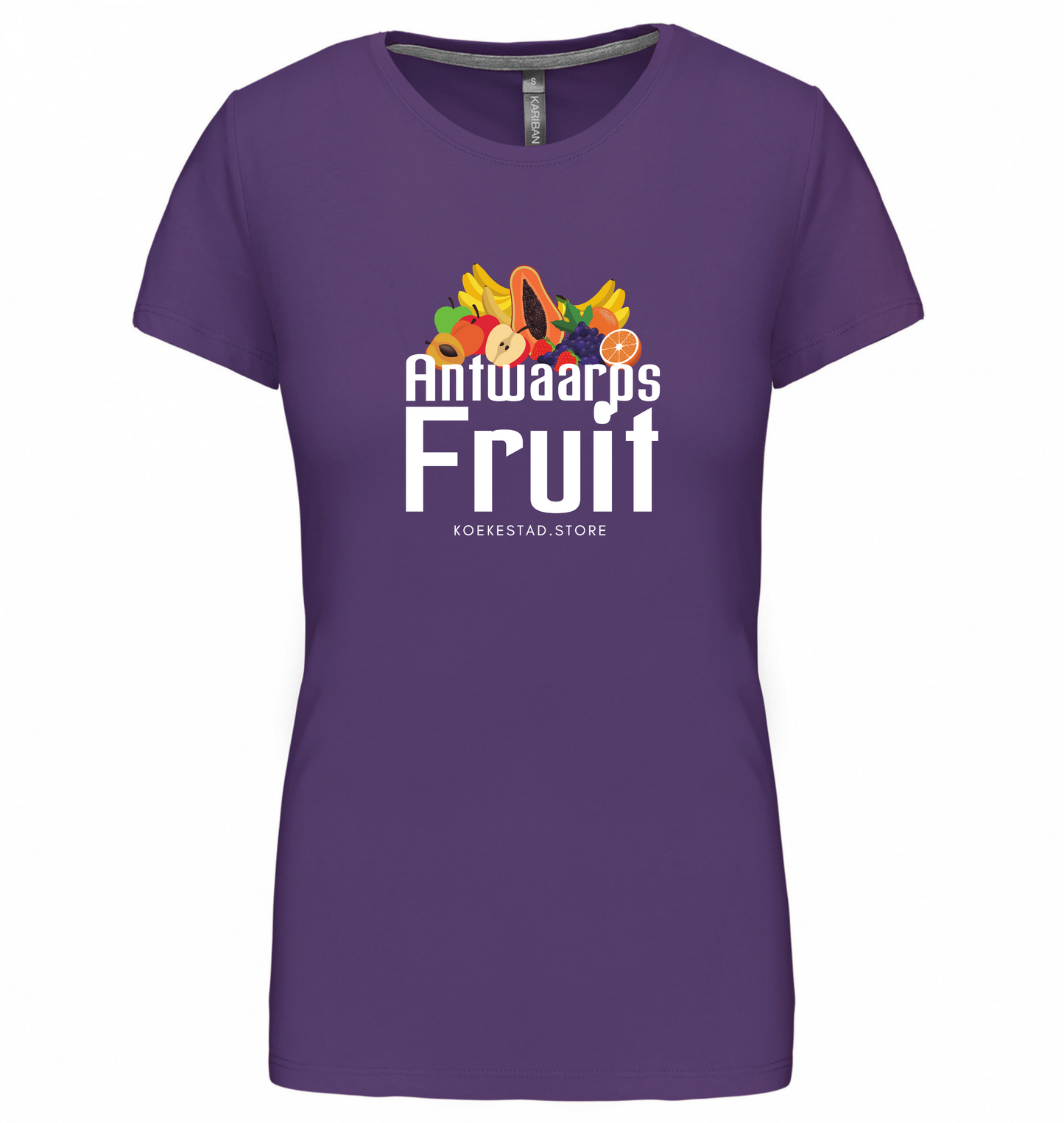 Premium Dames T-Shirt Antwaarps Fruit - 100 % Biokatoen