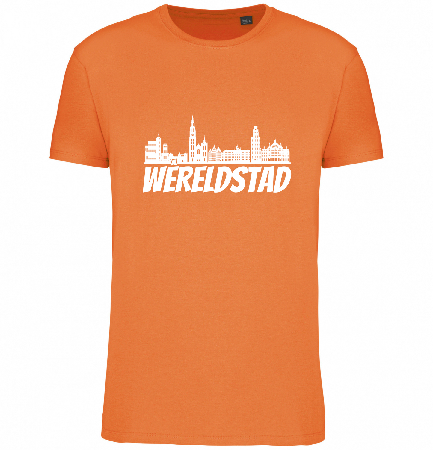 Premium T-shirt Wêreldstad - 100% Biokatoen