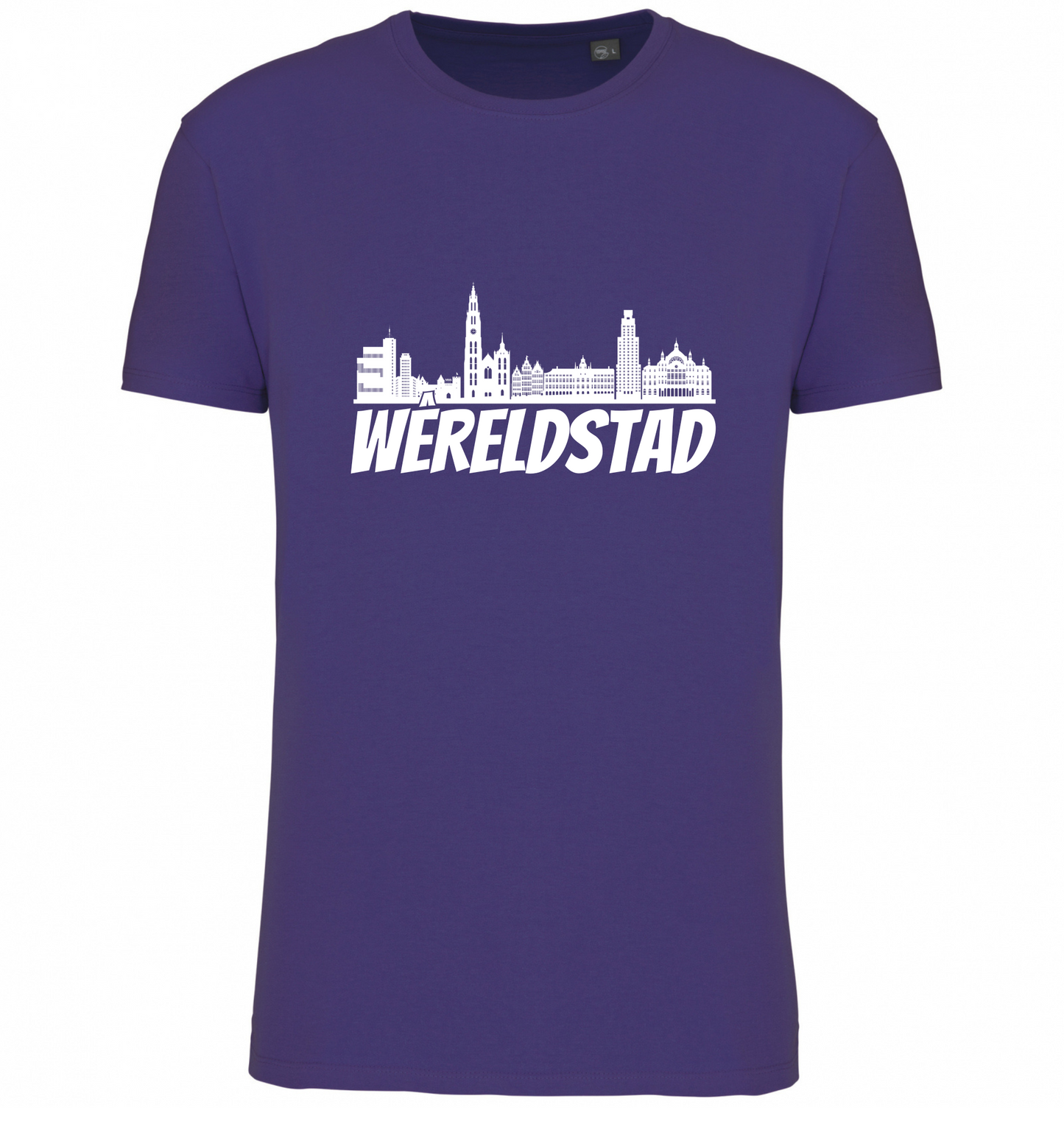 Premium T-shirt Wêreldstad - 100% Biokatoen