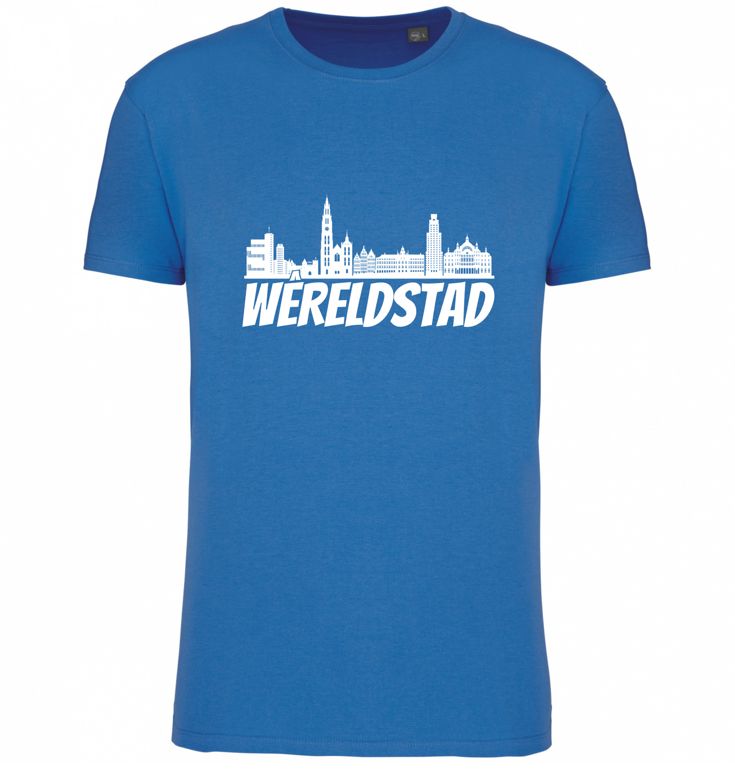 Premium T-shirt Wêreldstad - 100% Biokatoen
