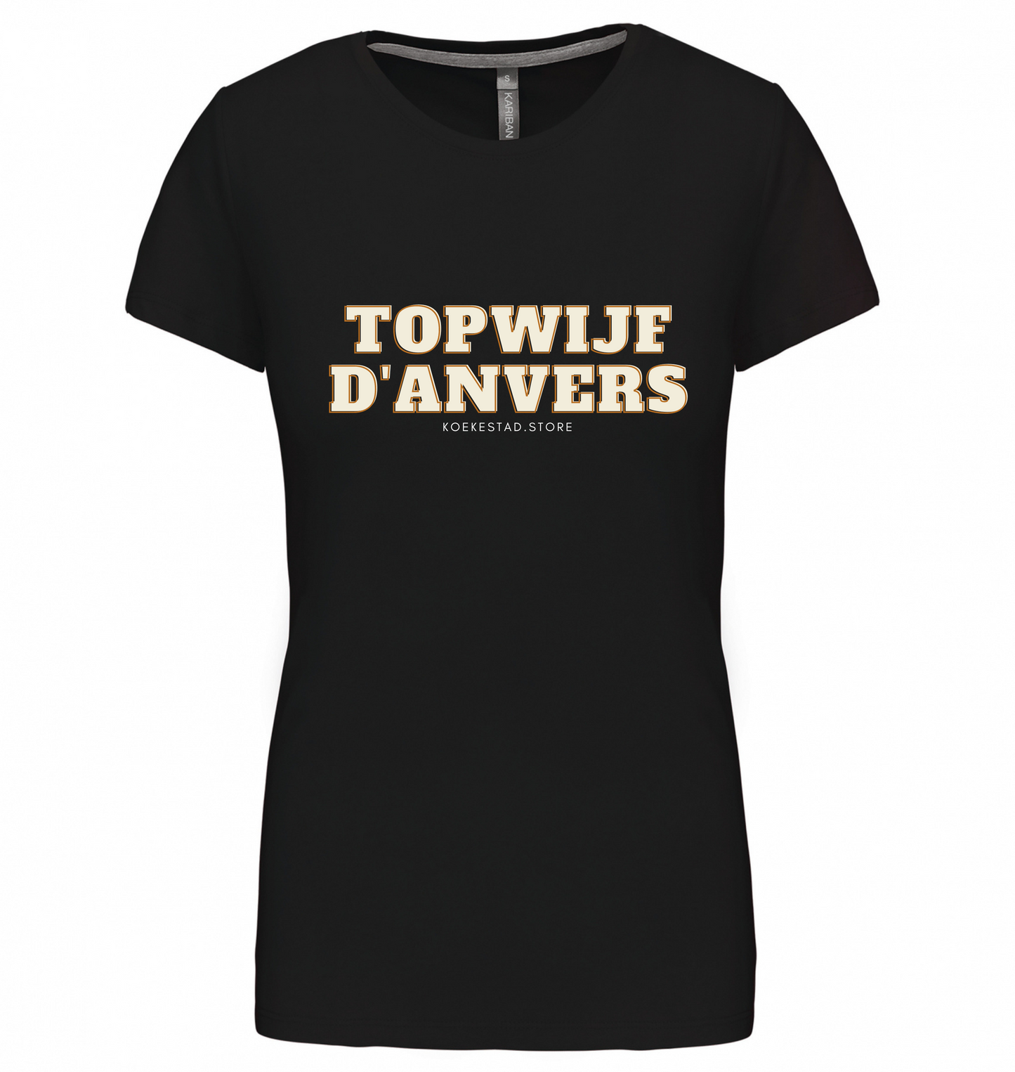 Premium Dames T-Shirt Topwijf D'Anvers - 100 % Biokatoen