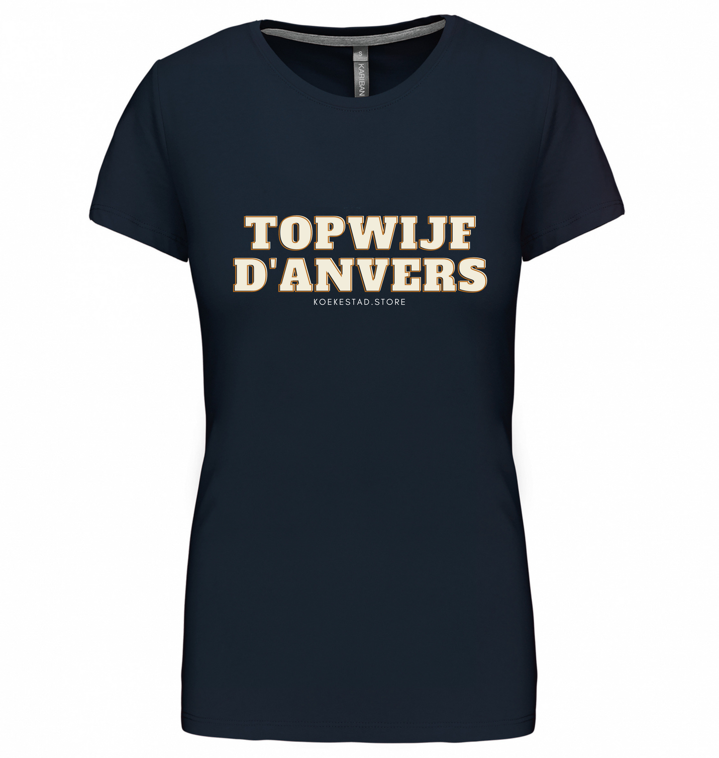 Premium Dames T-Shirt Topwijf D'Anvers - 100 % Biokatoen
