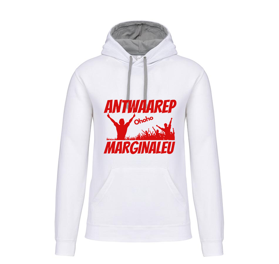 Hoodie Antwaarep Marginaleu - wit