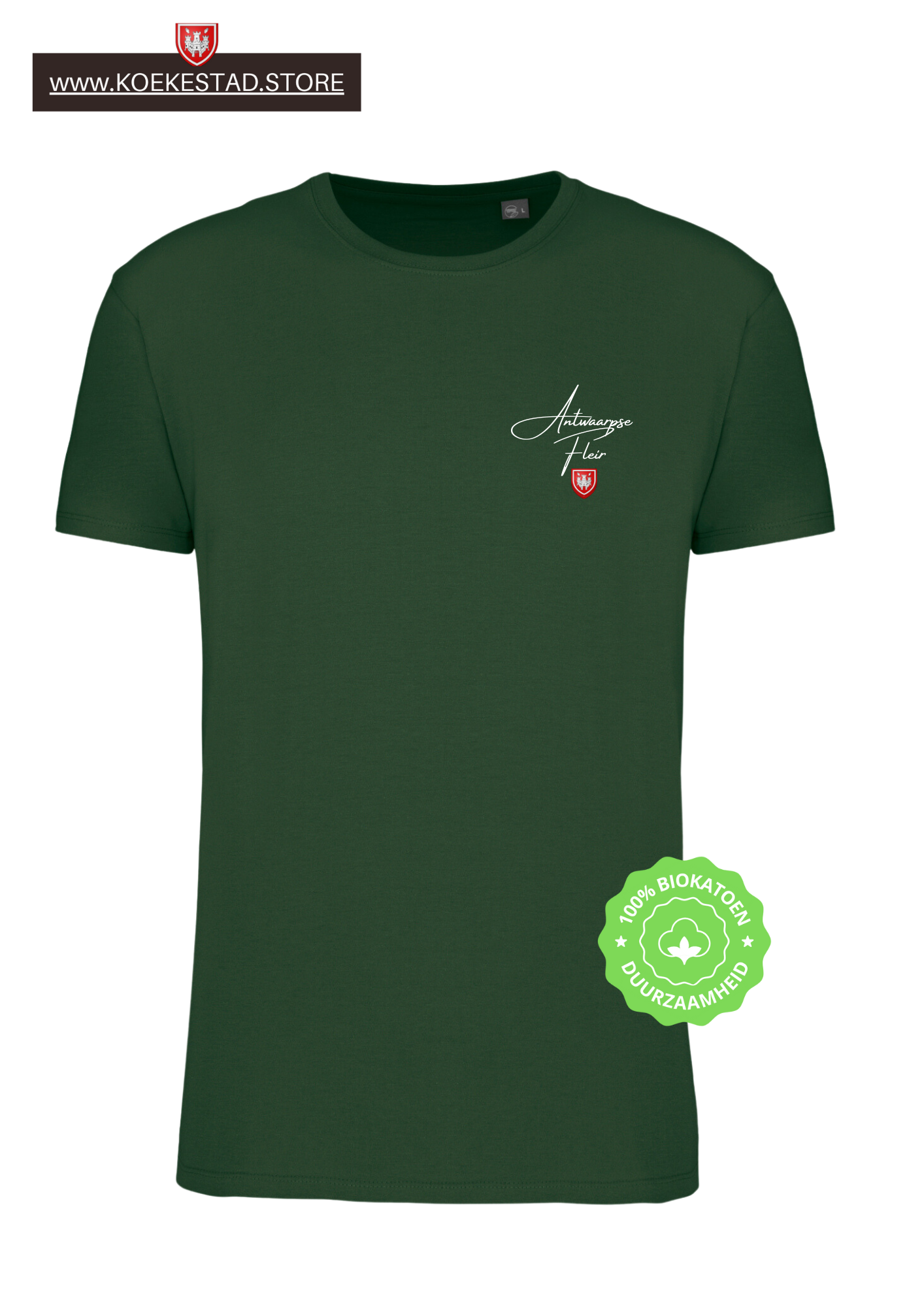 Premium A-Town Wear T-shirt Antwaarpse Fleir - Kelly groen - 100% Biokatoen