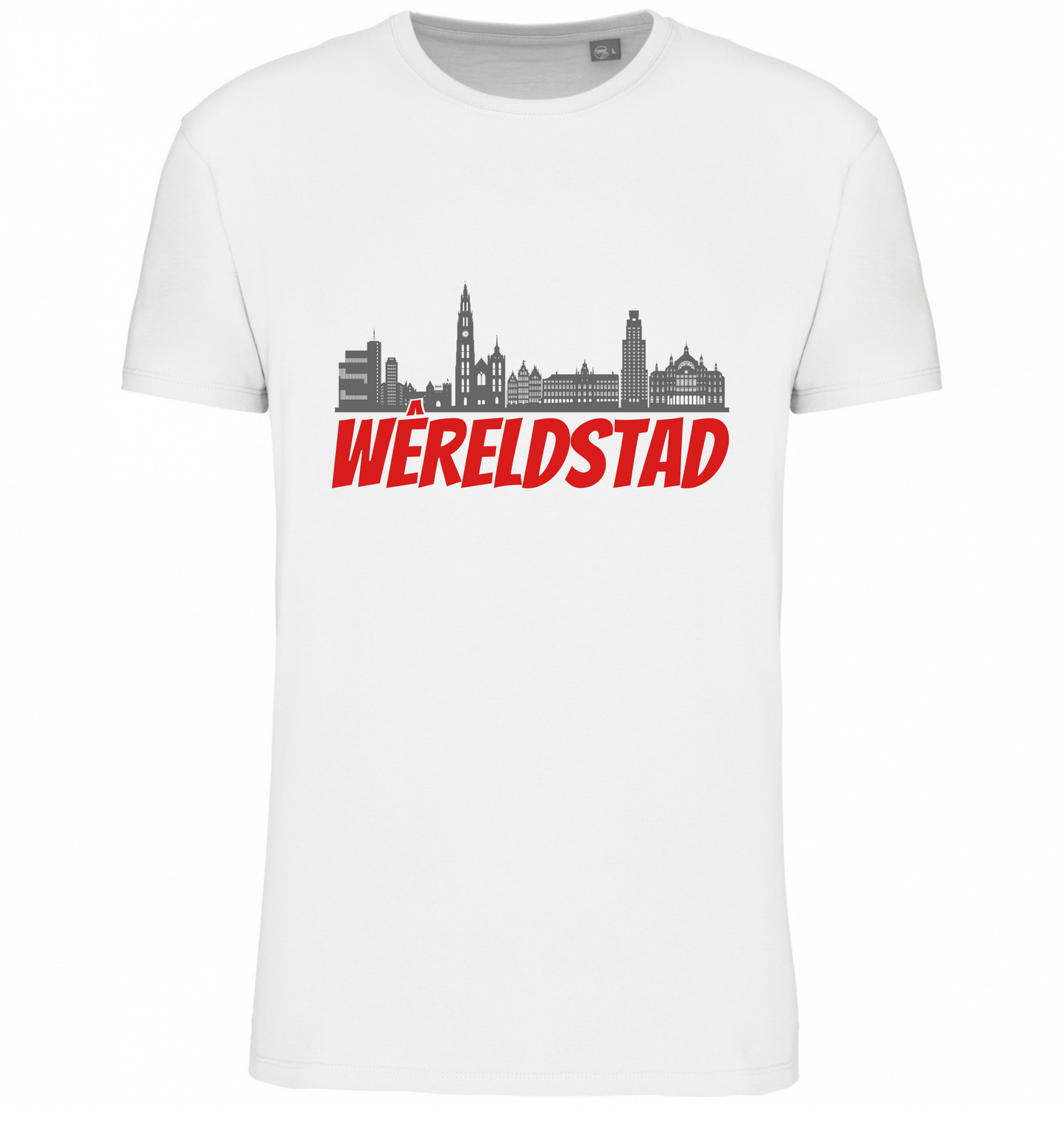Premium T-shirt Wêreldstad - 100% Biokatoen