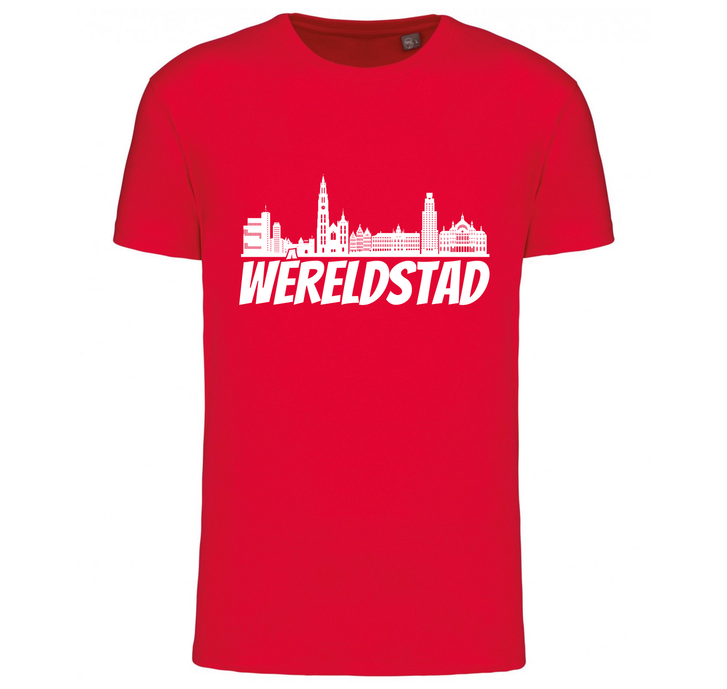 Premium T-shirt Wêreldstad - 100% Biokatoen