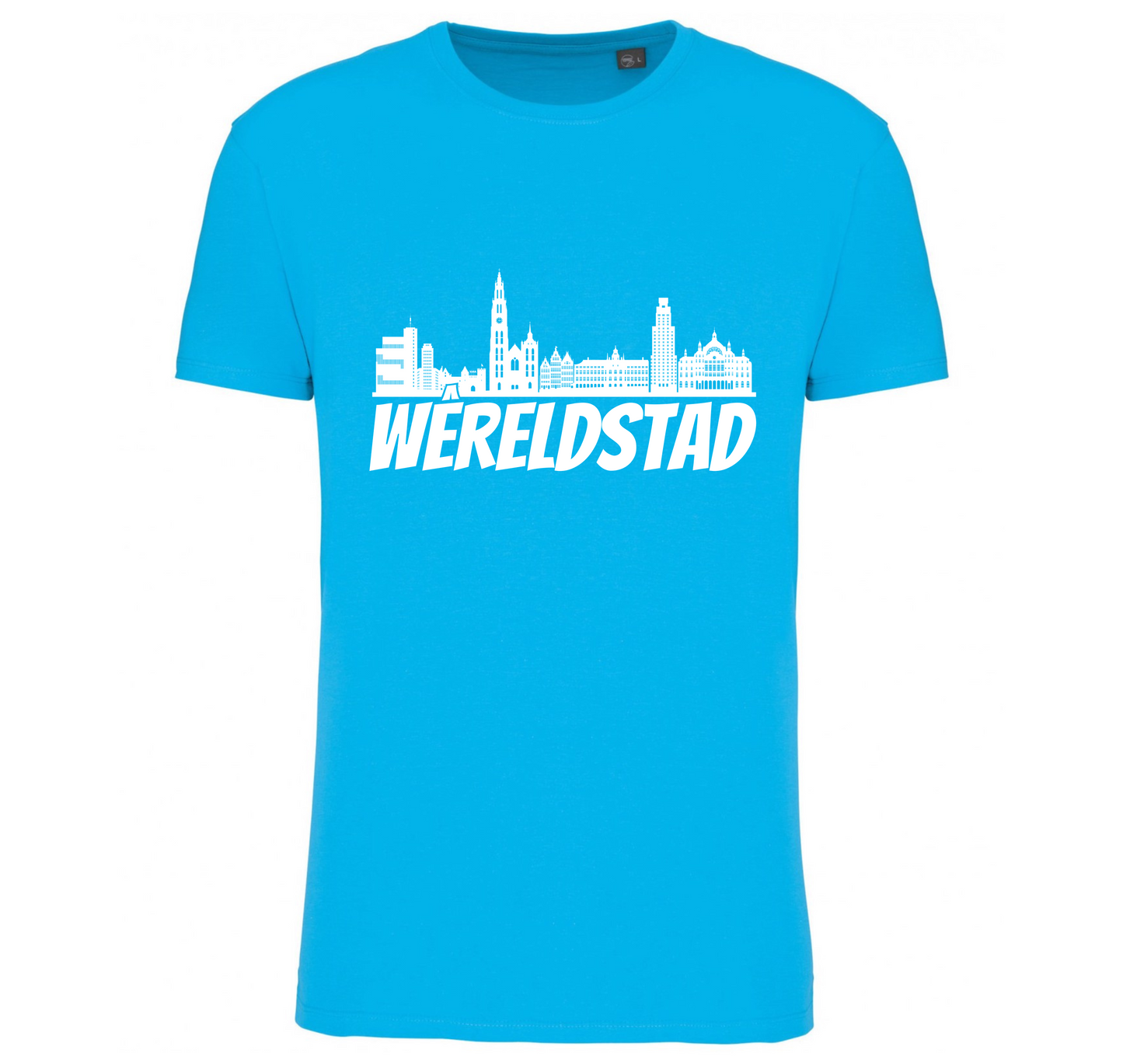 Premium T-shirt Wêreldstad - 100% Biokatoen