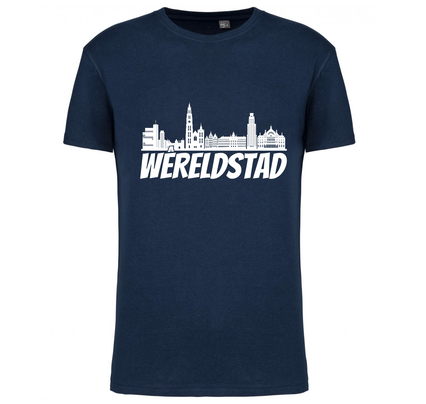 Premium T-shirt Wêreldstad - 100% Biokatoen