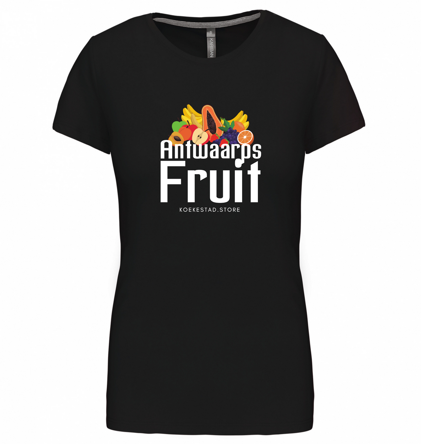 Premium Dames T-Shirt Antwaarps Fruit - 100 % Biokatoen