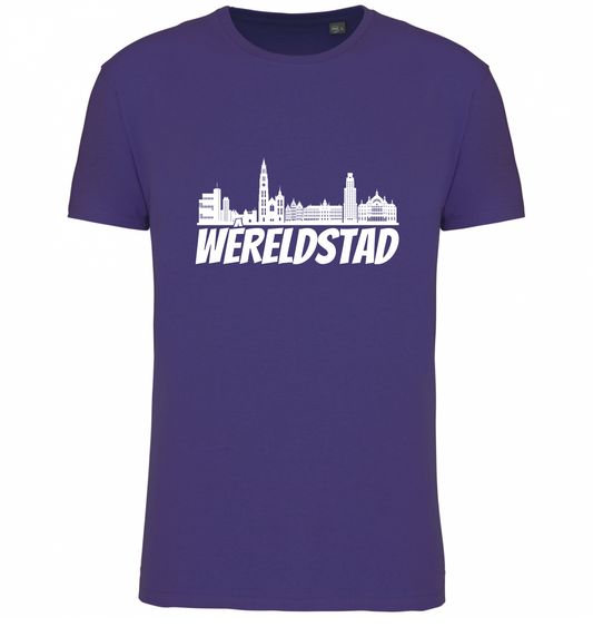 Premium T-shirt Wêreldstad  - 100% Biokatoen