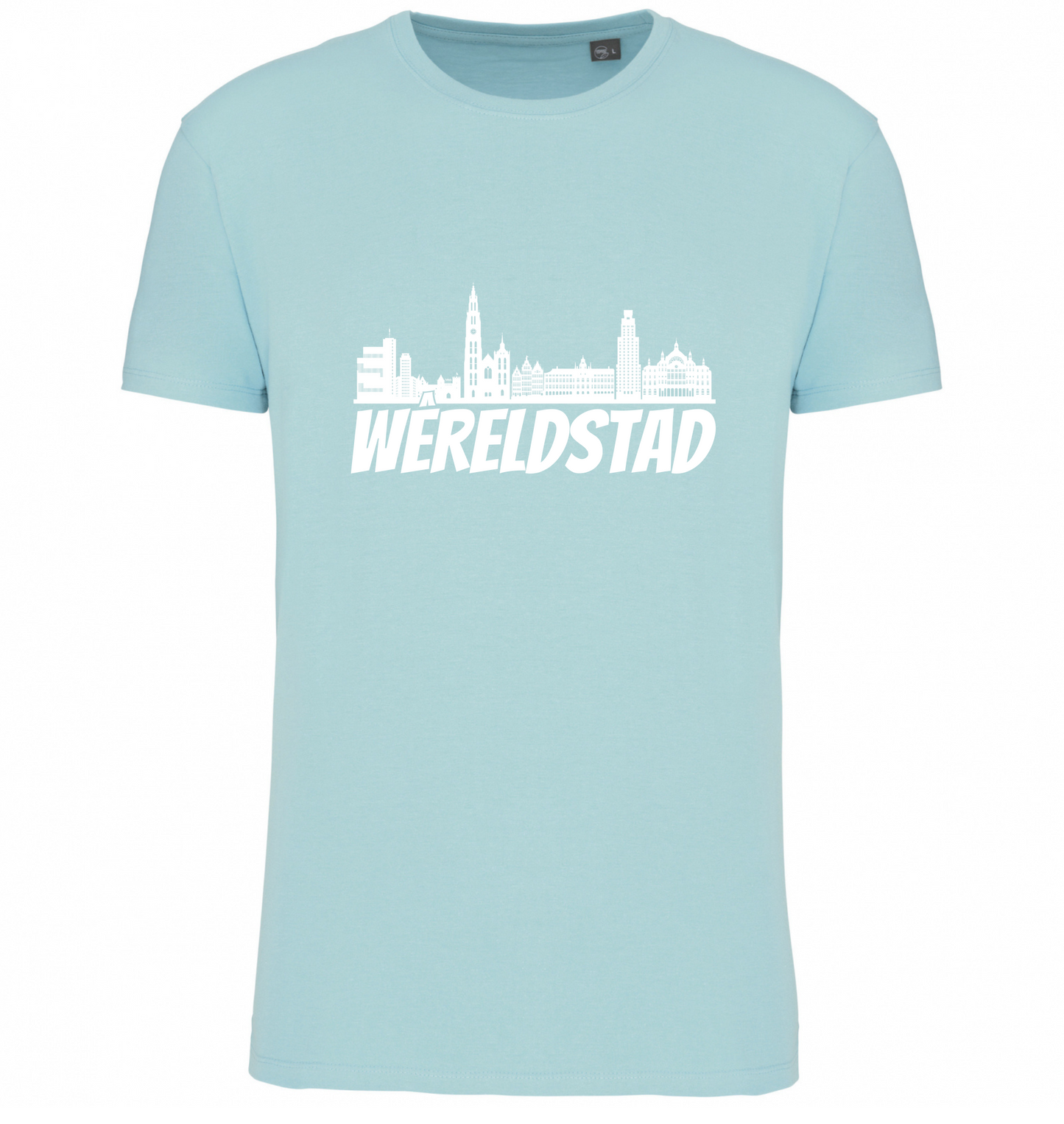 Premium T-shirt Wêreldstad - 100% Biokatoen