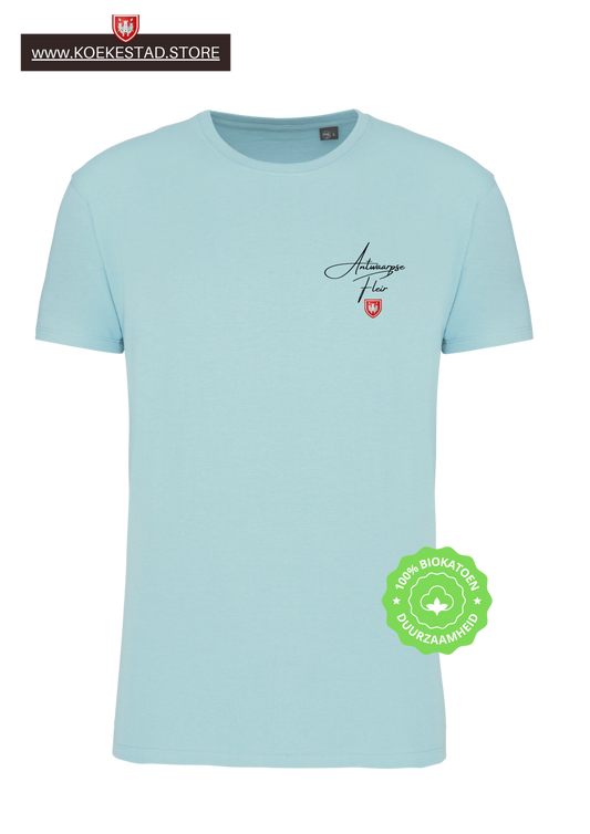 Premium A-Town Wear T-shirt Antwaarpse Fleir - Ice mint - 100% Biokatoen