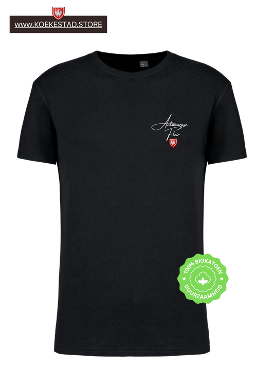 Premium A-Town Wear T-shirt Antwaarpse Fleir -zwart - 100% Biokatoen