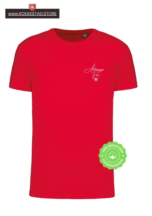 Premium A-Town Wear T-shirt Antwaarpse Fleir - rood - 100% Biokatoen
