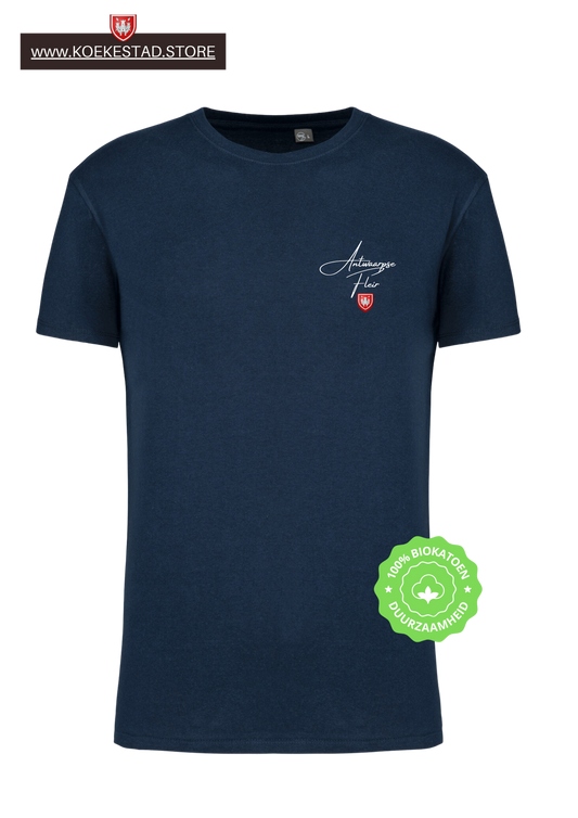 Premium A-Town Wear T-shirt Antwaarpse Fleir - marineblauw - 100% Biokatoen
