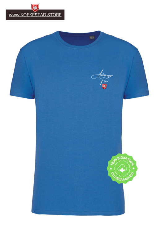 Premium A-Town Wear T-shirt Antwaarpse Fleir -blauw - 100% Biokatoen